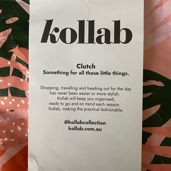 NWT Kollab Clutch Summer Leaves Bag - Picture 2 of 9